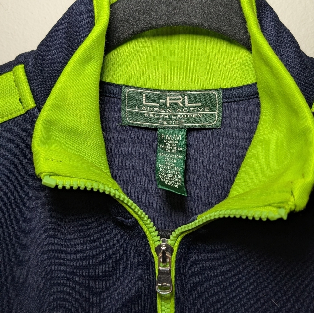 Lauren Ralph Lauren Tracksuit Set Navy + Green Jacket + Pants Women's Size PM - Picture 6 of 8
